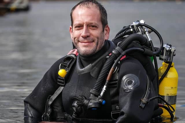 Petty Officer (Diver) Darren Carvell, who was awarded an MBE for his bravery and leadership, pictured at Horsea Island.
