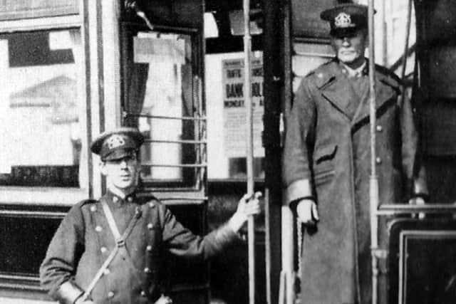 Portsmouth Corporation tram driver and conductor.