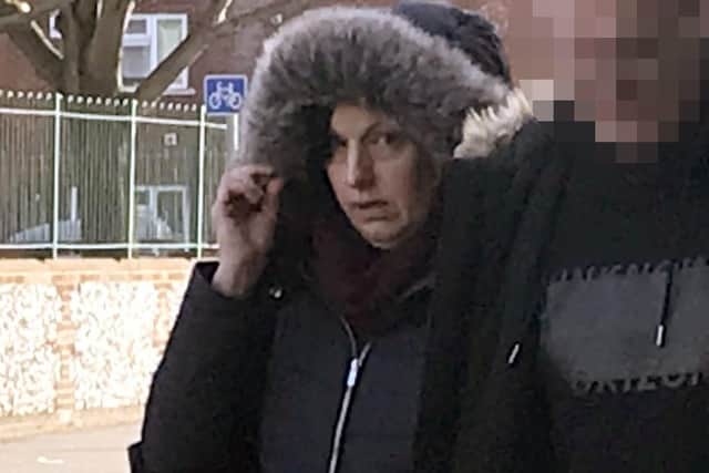 Tamasin Gregory, 45 from East Stratton, after leaving Portsmouth Crown Court on Friday, January 18 - where she was given a suspended sentence for pilfering more than 30,000 from Redlands Primary School's coffers over a three-year period. Picture: Byron Melton