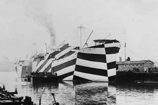 Dazzle paintwork taken to the extreme on the American SS Mahomet in 1918.