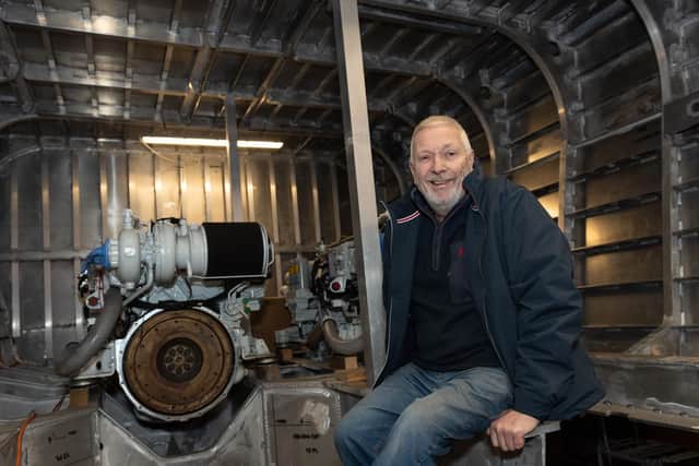 Alan Priddy in the engine house of Excalibur. Picture: Vernon Nash (190119-007)