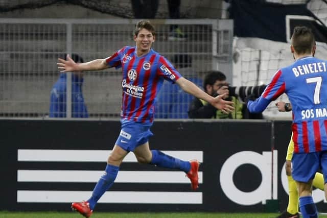 Cardiff City striker Emiliano Sala is feared to be one of passengers on a plane which has gone missing over the English Channel. Picture: AP Photo/Claude Paris, File