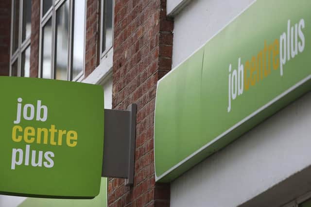 Job Centre Plus sign. Photo credit: Philip Toscano/PA Wire.