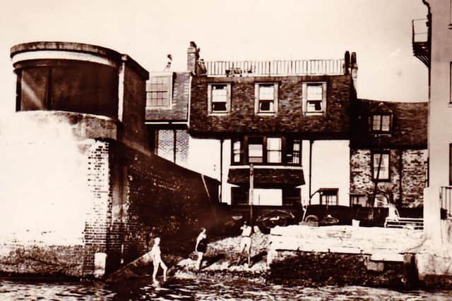 In this frontal view we can see that the searchlight building was a good thirty yards from Wyllies house.