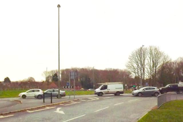 Here we see Hulbert Road junction today - now a five-road crossroads with the new raised roundabout constructed in 2017