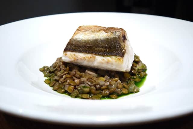 Gurnard with lentils and parsley juice