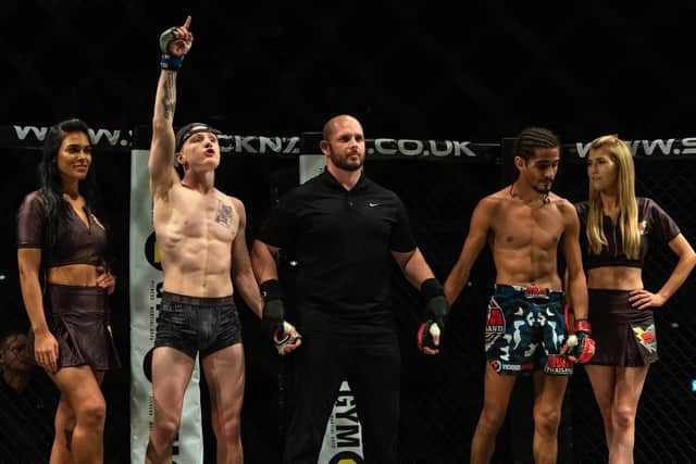 Elliott Hoye celebrates his win at Shock N Awe 28. Picture: Vernon Nash (180686-028)