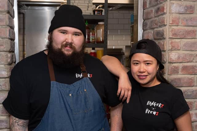 Bangerz n Brewz chef Frankie Fisher and Echo Stone. Picture: Keith Woodland (190119-9)