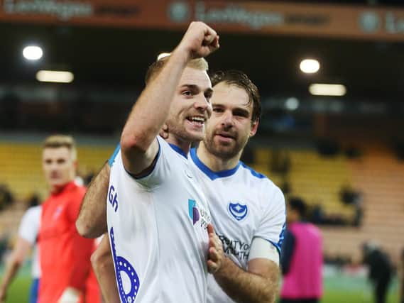 FA Cup 3rd Round -  Norwich City v Portsmouth - 05/01/19
Players celebrate win - Portsmouths Brett Pitman and Portsmouths Jack Whatmough