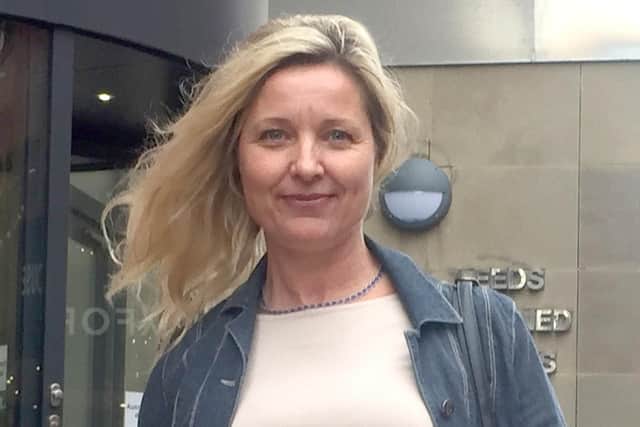 Carol Higgins smiles outside Leeds Crown Court after seeing her father Elliott Appleyard, who sexually abused her as a teenager, jailed for 20 years on Friday. Picture: Henry Clare/PA Wire