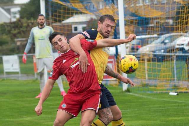 Steve Hutchings scored the decisive goal for Moneyfields at Melksham.  Picture: Vernon Nash (180679-071)