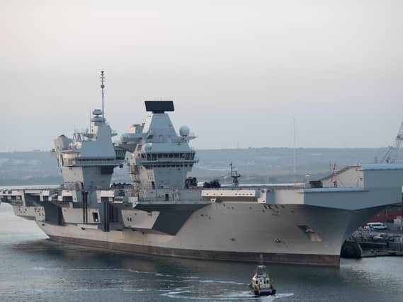 HMS Queen Elizabeth was built at the shipyard in Rosyth.  (Photo by Matt Cardy/Getty Images)