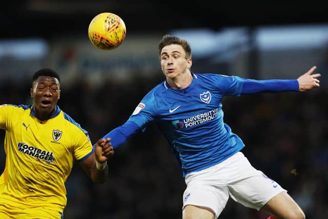 Oli Hawkins has not featured for Pompey since New Year's Day against AFC Wimbledon. Picture: Joe Pepler
