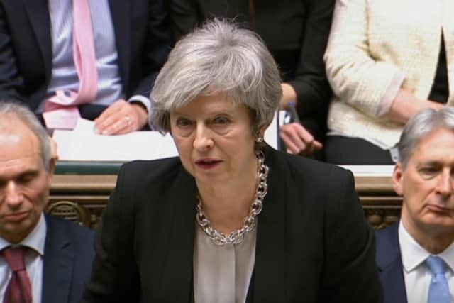 Prime Minister Theresa May speaking about the Government's Brexit deal, in the House of Commons. Photo: PA Wire
