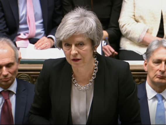 Prime Minister Theresa May speaking about the Government's Brexit deal, in the House of Commons. Photo: PA Wire