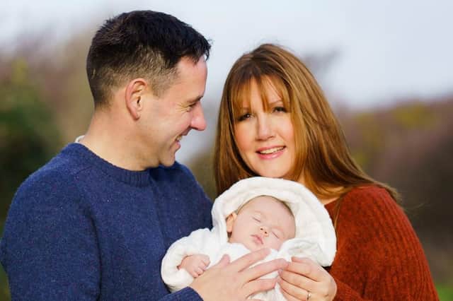 Parents Mark and Emily from Hayling Island with their baby, Matilda, who was the first baby born at the Wessex Fertility satellite clinic in Portsmouth. Picture: Wessex Fertility