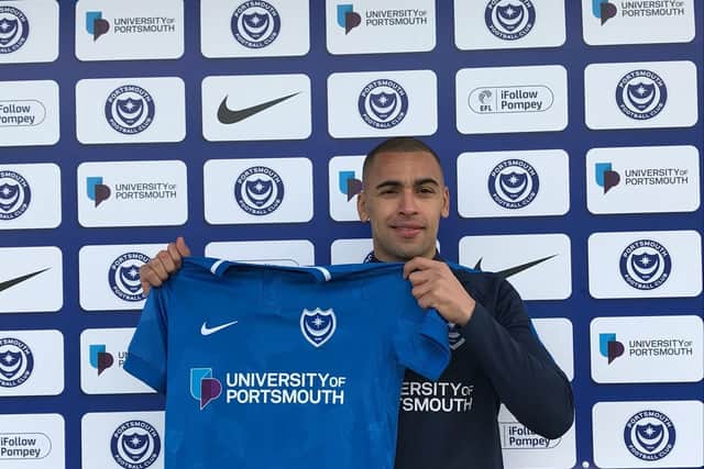 James Vaughan signs for Pompey. Picture: Portsmouth FC