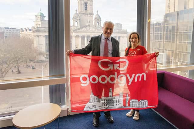 Portsmouth City Council leader Gerald Vernon Jackson with GoodGym Portsmouth founder Katie Carew-Robinson