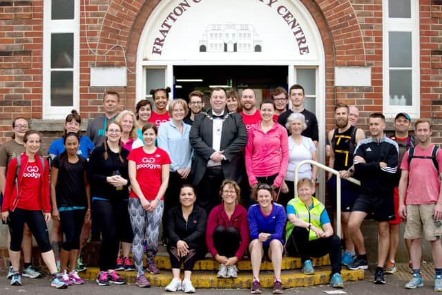 Councillor Lee Mason, Lord Mayor of Portsmouth, with GoodGym Portsmouth members after working at Fratton Community Centre.