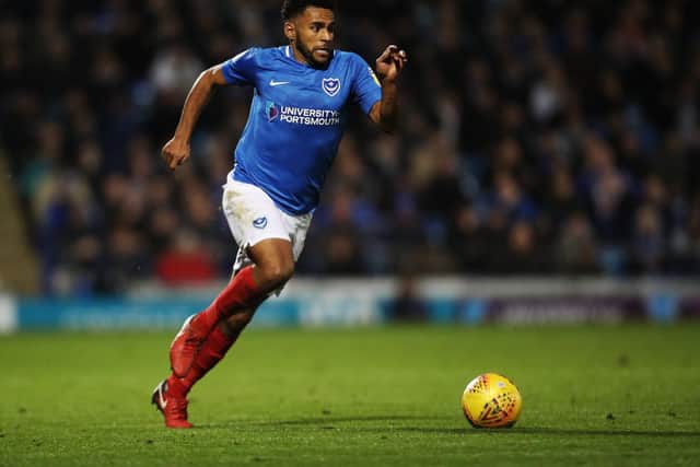 Nathan Thompson was back for Pompey today. Picture: Joe Pepler