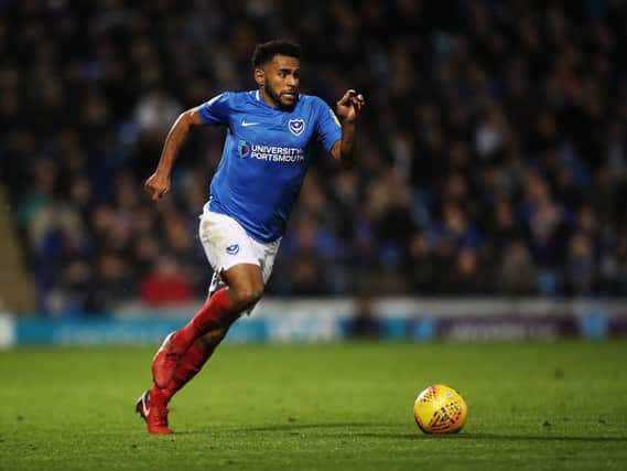 Nathan Thompson was back for Pompey today. Picture: Joe Pepler