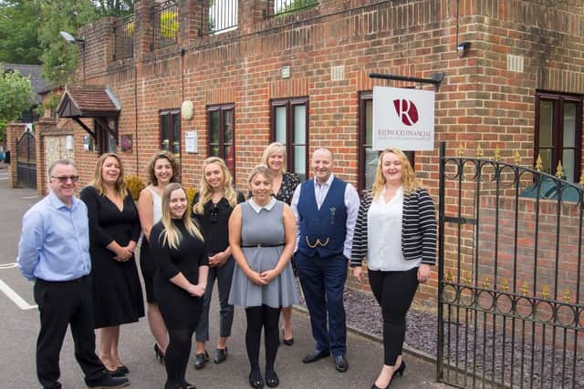 Redwood Financial Team (left to right Back Row) Paul Warren, Hollie Blofield, Sarah Poore, Summer Moret Julie Blofield, Steve Blofield and Jasmine Lambert (Ladies in the Front left to right) Steph Williams and Chloe Heyes