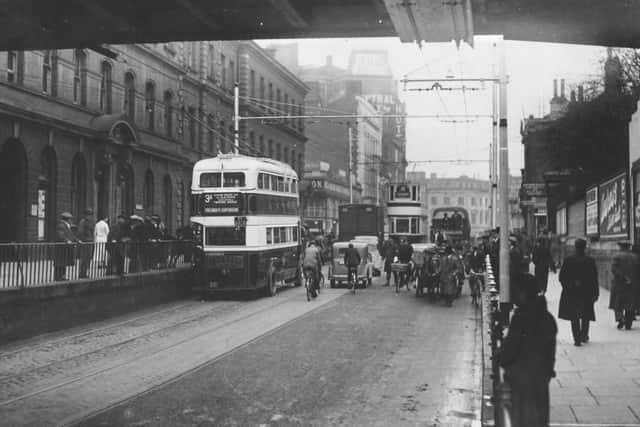 A marvellous period scene in Commercial Road, Portsmouth circa 1935. Photo: Barry Cox collection.