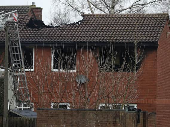 The scene of a house fire in Sycamore Lane, Stafford, which claimed the lives of four children. Picture: Aaron Chown/PA Wire