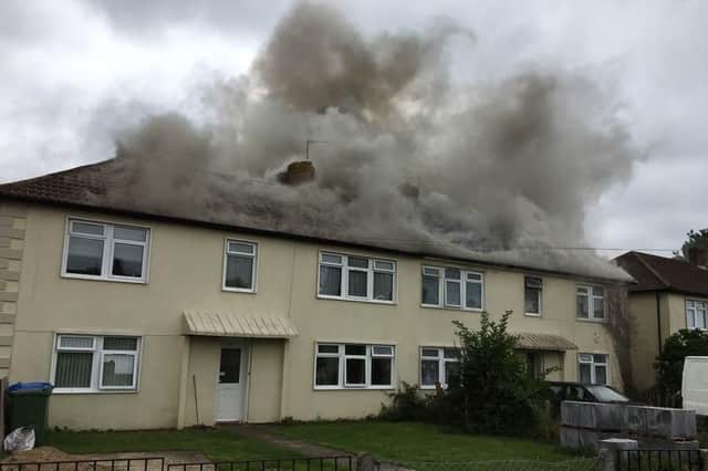 The fire in Kenwood Road, Portchester. Picture: @HampshireFireDogs