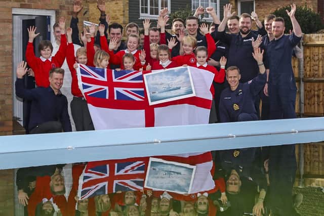 HMS Diamond ship's company and the pupils from Alverstoke Church of England Junior School
Picture: LPhot Barry Swainsbury