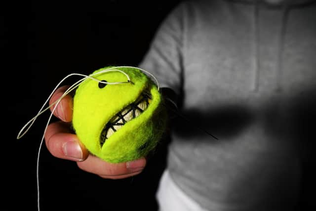 A real tennis ball being made at Seacourt