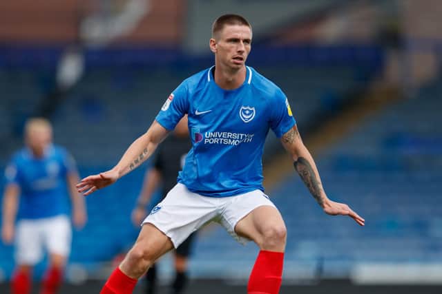 Pompey striker Oli Hawkins. Pic: Ben Queenborough