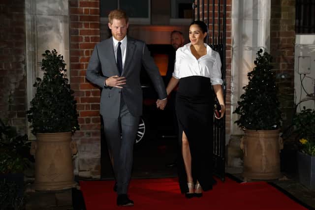 The Duke and Duchess of Sussex at the annual Endeavour Fund Awards at Drapers Hall, London. Picture: Tolga Akmen/PA Wire