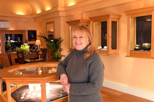 Barbara Tipple,  jewellery designer, at her showroom in Marmion Road, Southsea.
