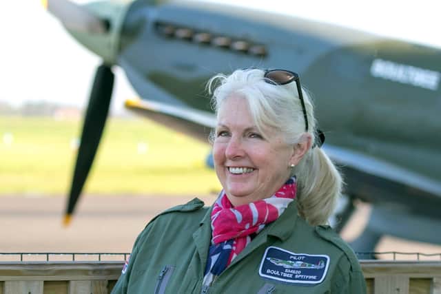 Stephanie Crowe flying a Spitfire plane at Lee-on-the-Solent.
Picture: Mark Rutley Photography