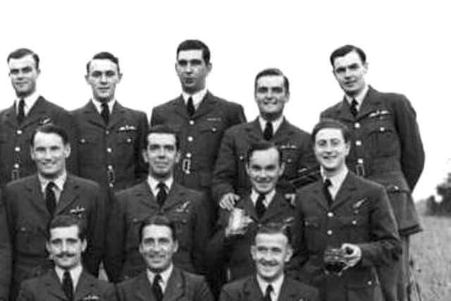 Gordon Spencer can be seen in the top back row far right corner of the line-up of 23 Squadron in Norfolk in 1944.