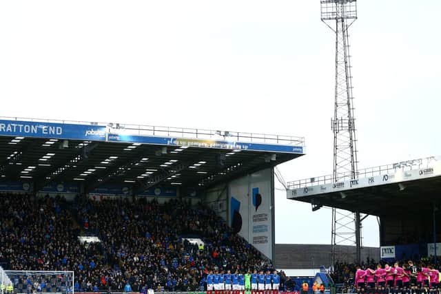 A minute of silence was held for Emiliano Sala prior to the FA Cup Fourth match between Pompey and Queens Park Rangers at Fratton Park. Picture: Jordan Mansfield/Getty Images