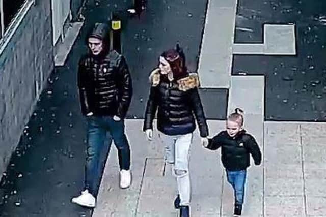 Video grab taken from CCTV issued by the Metropolitan Police of Stephen Waterson and Adrian Hoare with Alfie Lamb, on a shopping trip to Sutton on the day he died. Picture: Metropolitan Police/PA Wire