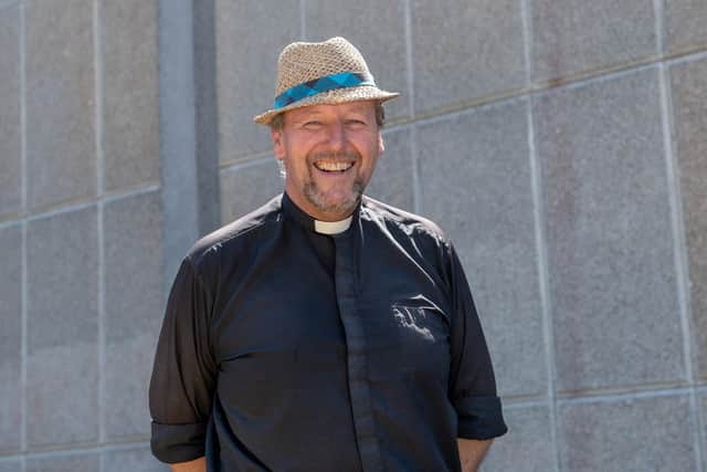 Reverend Jonathan Jeffrey outside St Francis Church, in Leigh Park. Picture: Vernon Nash (180400-014)
