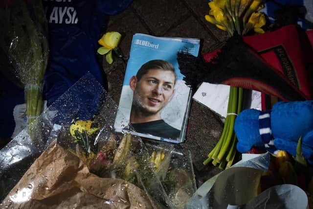Tributes at Cardiff City Stadium for Emiliano Sala.