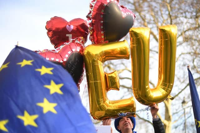Anti-Brexit protestors in Westminster, London. Stefan Rousseau/PA Wire