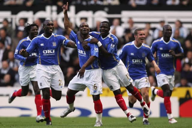 Has anyone ever seen a ball hit harder for a Pompey goal? They called legend Duggie Reid Thunderboots. Pamarot became a modern-day equivalent with this 30-yard piledriver at St James Park in 2007.