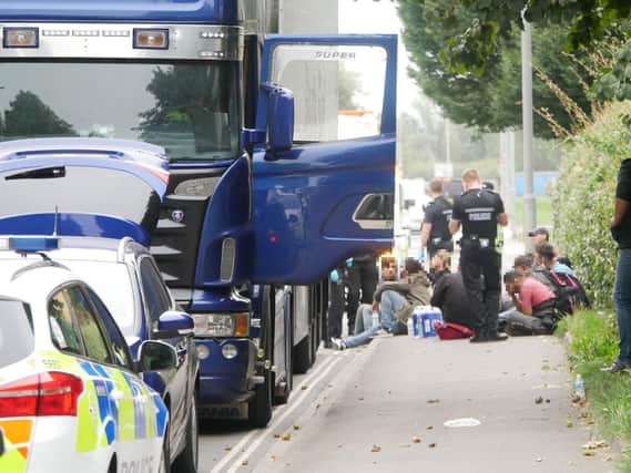 More than 30 suspected illegal immigrants were found in a lorry in Portsmouth in September last year. Picture: Habibur Rahman