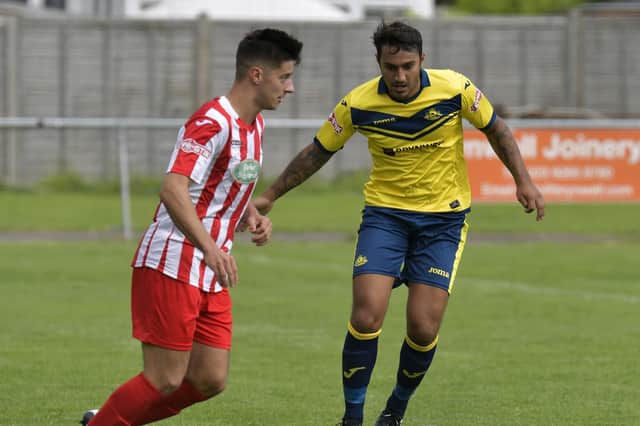 Curtis Da Costa scored for Moneyfields. Picture: Neil Marshall (171026-19)