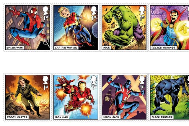 The Royal Mail are releasing a set of superhero stamps to mark the UK's celebration of Marvel comics. Picture: Royal Mail/PA Wire