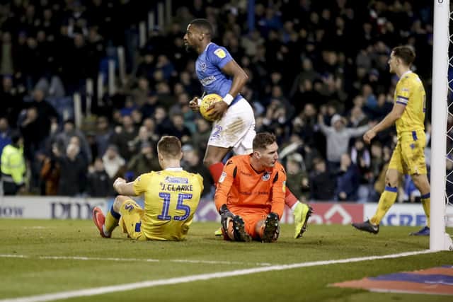 Jordan Clarke gifts Pompey an equaliser against Bristol Rovers. Picture: Robin Jones