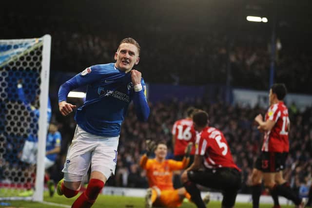Ronan Curtis celebrates scoring against Sunderland. Picture: Joe Pepler