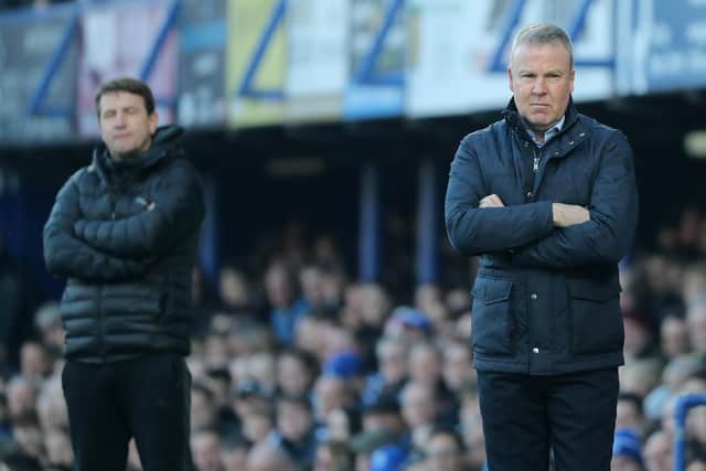 Pompey boss Kenny Jackett, right. Picture: Sean Ryan