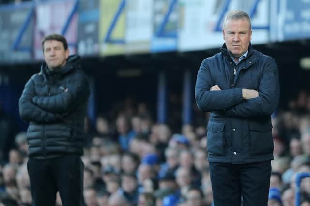 Pompey boss Kenny Jackett, right. Picture: Sean Ryan