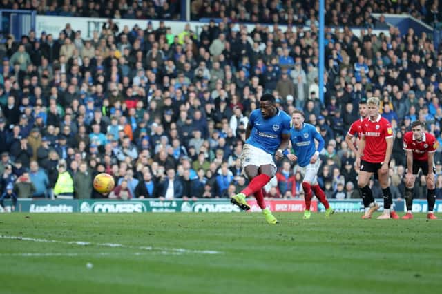 Omar Bogle's second-half penalty was saved by Barnsley keeper Adam Davies. Picture: Sean Ryan